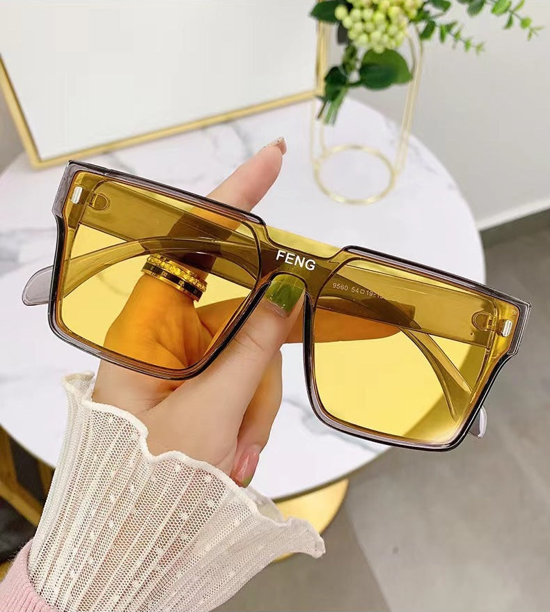 Korean style personalized square frame sunglasses